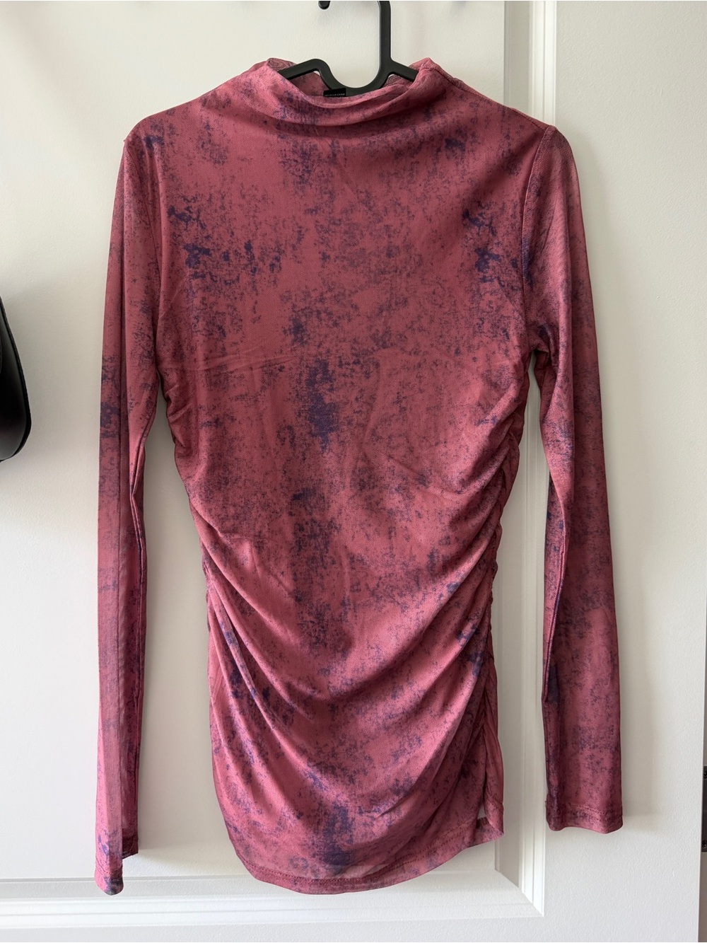 NWT Forever 21 Mauve Pink Speckled Ruched Long-Sleeve Turtleneck